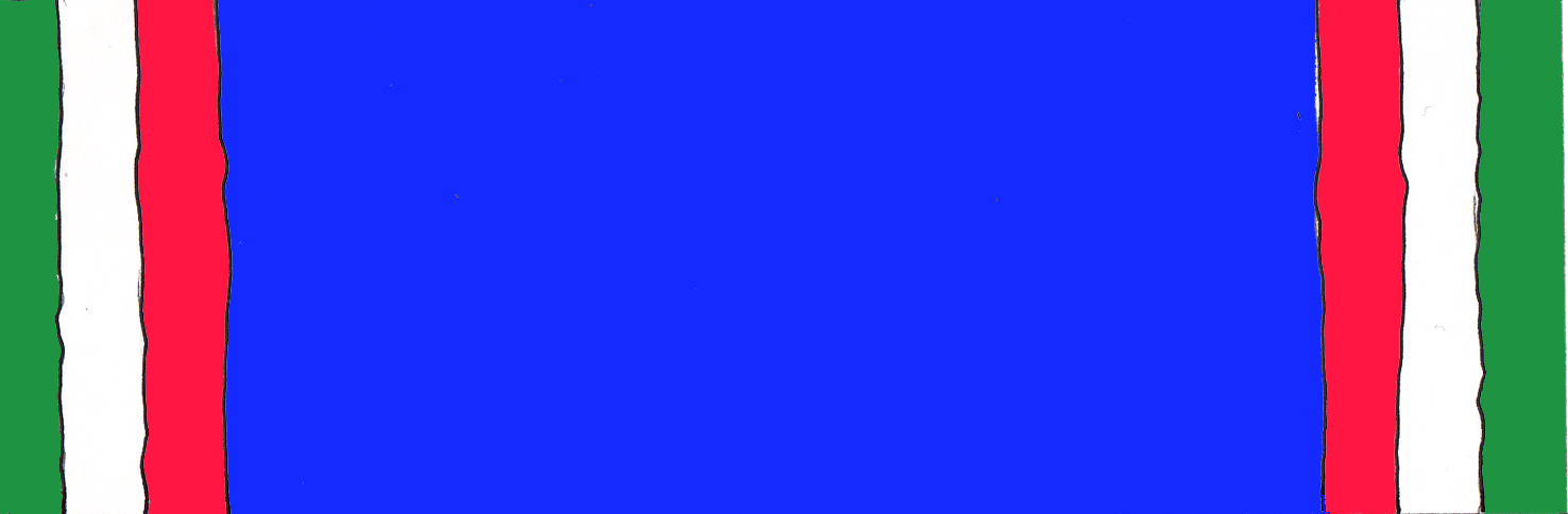 Immagine del nastro delle città benemerite.(Per leggerne la descrizione proseguire nel link). Si vede un nastro blu bordato con il tricolore.