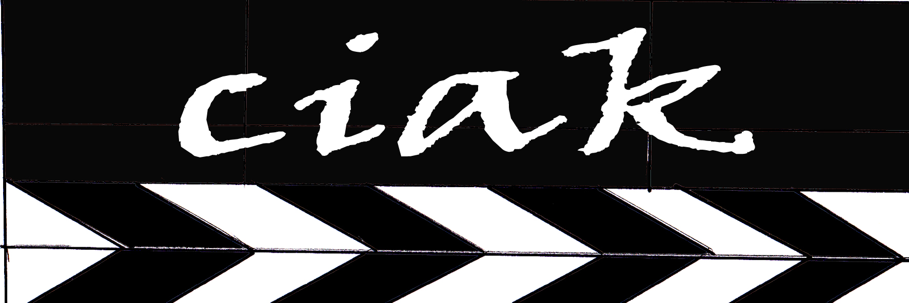 Cornice composta dal disegno della tavoletta del 'ciack' cinematografico.