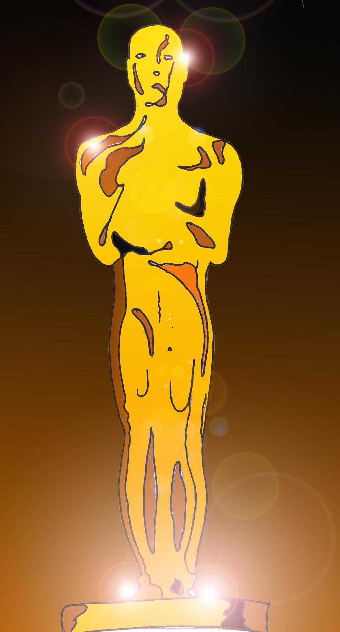 Immagine verticale. La statuetta del premio Oscar.