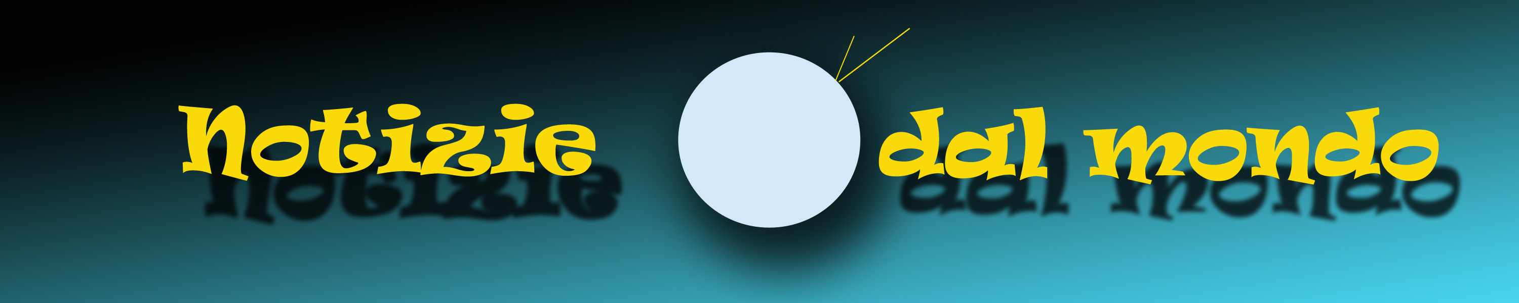 Cornice composta dalla scritta: Notizie dal Mondo. Al centro una sfera con una piccola antenna, simbolo del 'globo televisivo'.