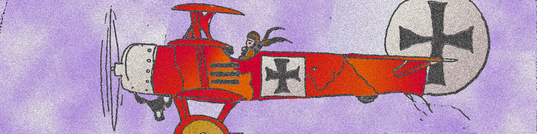 Immagine dell'aereo del Barone Rosso (Per leggerne la descrizione proseguire nel link). L'aereo dell'asso dell'aviazione tedesca tra le nuvole, con le insegne della croce di ferro. 