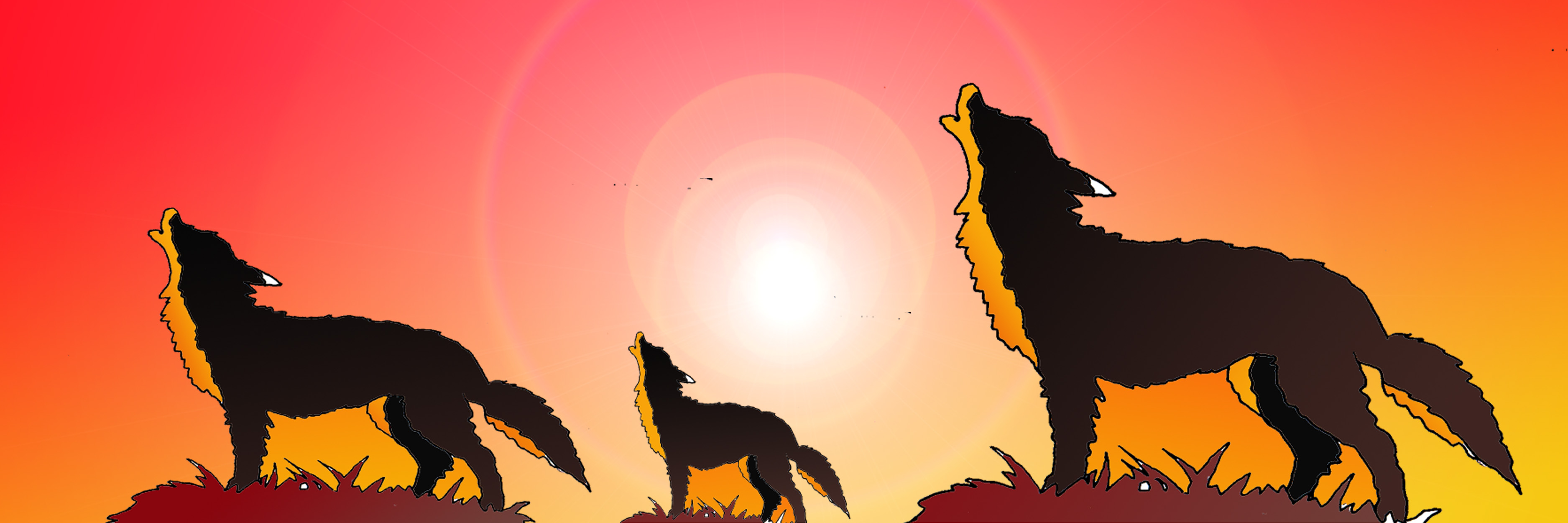 Cornice composta da le figure all'ombra di tre cani di profilo che ululano